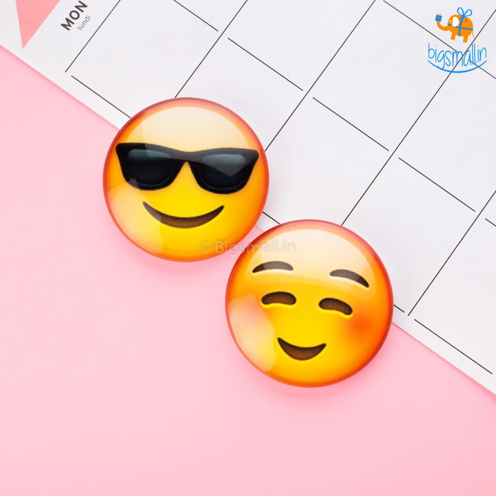 Emoji Crystal Glass Fridge Magnets- Set of 2