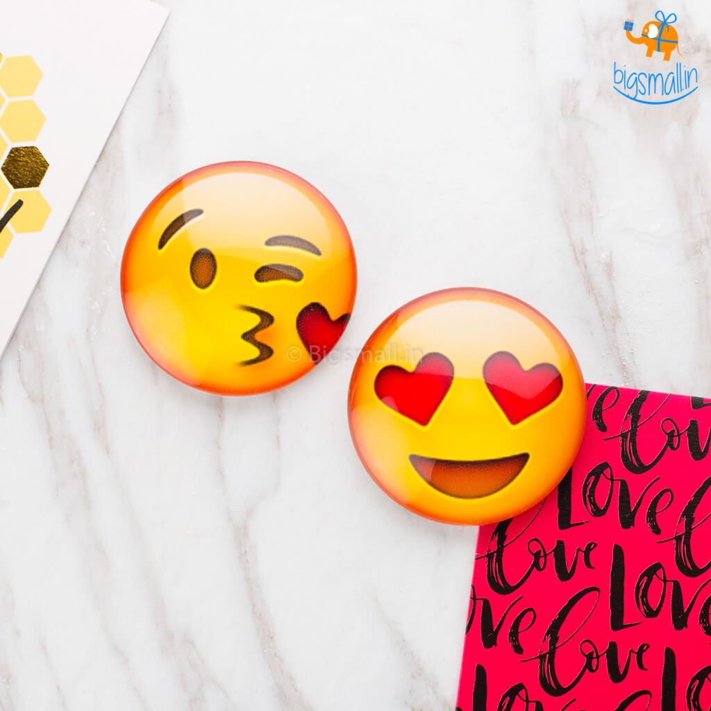 Emoji Crystal Glass Fridge Magnets- Set of 2